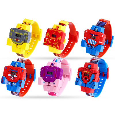 Children's Deformation Watch Toy Waterproof Cartoon Transformer Watch Deformation Robot Kindergarten Student Watch