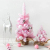 Mini Pink Christmas Tree Snow-Spraying Desktop Christmas Decoration Falling Snow Flocking Christmas Tree Bonsai