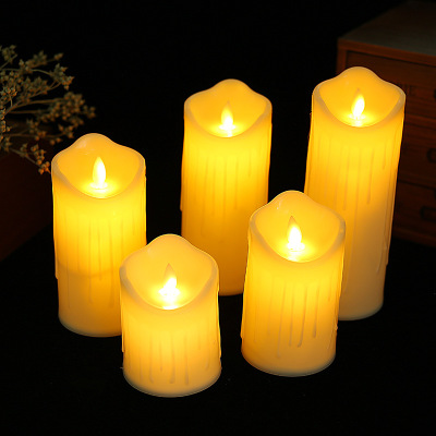 7.5 Tears Simulation Candle Five-Piece Set Oblique Mouth Tears Luminous Electronic Candle Christmas Birthday Ideas Candle