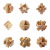 Beech Interlocked Mini Small Sized Release Ring Burr Puzzle Chinese String Puzzle Children Student Intelligence Brainy Nine-Piece Suit