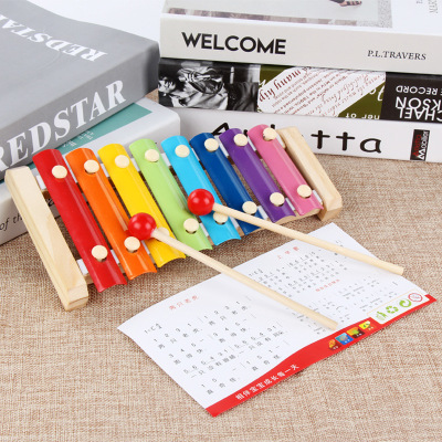 Wooden Percussion Piano Children's Percussion Musical Instrument Toys Early Education Puzzle Eight-Tone Hand Percussion Xylophone Factory Direct Sales One Product Dropshipping