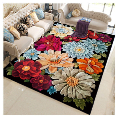 New Chinese Style 3D Printed Carpet European American Style Living Room Coffee Table Sofa Carpet Mat Hall Compartment Floor Mat Washable