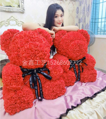 60cm 70cm Teddy Rose Bear With Box Artificial PE Flower Bear Rose Valentine's Day For Girlfriend Women Wife Mother's Day