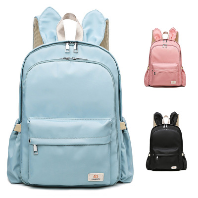 Factory Supply Korean Cute Mummy Bag Rabbit Ears Baby Diaper Bag Multi-Functional Backpack Large Capacity Oxford Bag