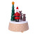 New Solid Wood Trapezoidal Christmas Music Box Christmas Creative Gift Desktop Decoration Trojan Music Box Gift