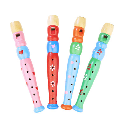 Wooden Flute Children's Toy Wooden Piccolo Baby Music Early Intelligence Development Kindergarten Learning Playing Musical Instrument