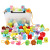 Puzzle Beads round Beads Series Building Blocks Figures Fruit Bead String Wooden Toys String Game 150 Pills