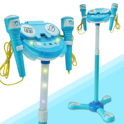 [Cross-Border New Product] Children's Musical Instrument Toy Simulation Early Education Cartoon Enlightenment Singing Flash Double Microphone