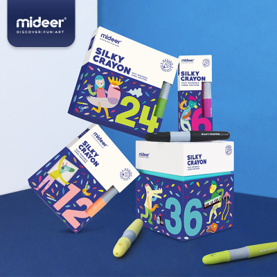 Mideer Milu Early Education Large Capacity Silky Professional Crayons 6 Colors 12 Colors 24 Colors 36 Colors Children's Paint
