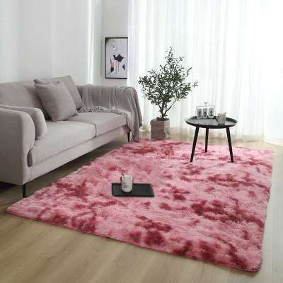 Customizable Silk Hair Tie-Dyed Home Living Room Carpet Bedroom Bedside Full Carpet Door Mat Balcony Cushion