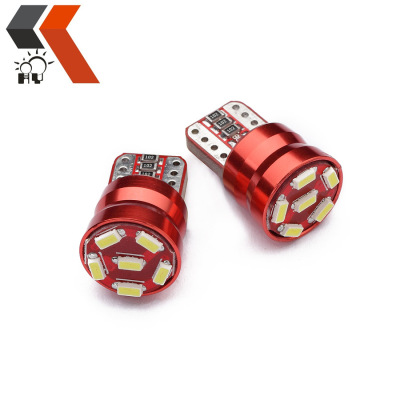 LED Car Decoding Nonpolar Width Light T10-6SMD Red Aluminum Shell