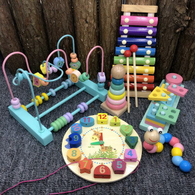 Baby Beads 1 1 1 2 Years Old 3 Baby String Beads Early Education Intelligence Brain Toys Girl's and Boy's 0 Multifunctional Building Blocks