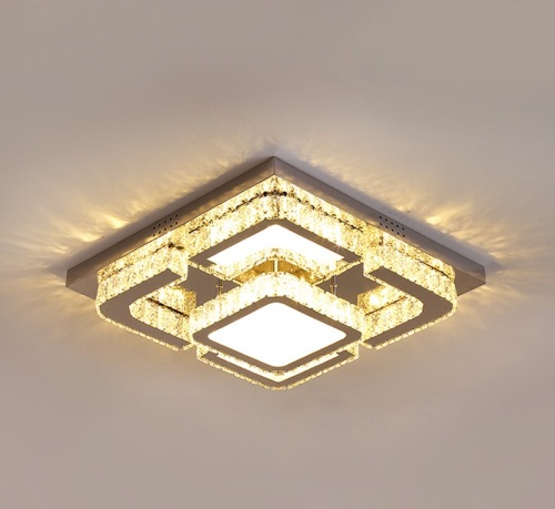 crystal lamp living room ceiling lamp light luxury voice control lamp bedroom lamp rectangular hall lamp