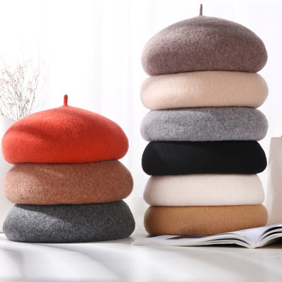 One Product Dropshipping Beret Women's British Retro Autumn and Winter Korean Style Japanese Wool Painter Hat Beret Hat