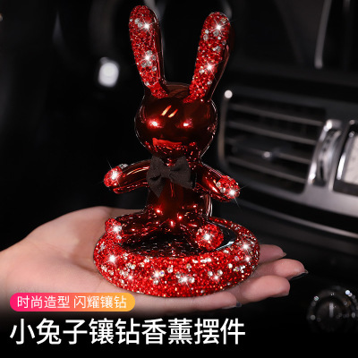 Car Perfume Decoration Car Aromatherapy Decoration Cute Cartoon Car Accessories Diamond Rabbit Decoration Fashion Perfume