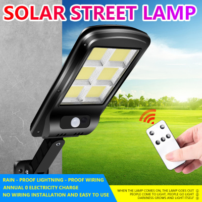 Outdoor Solar Street Lamp Induction Courtyard Wall Lamp Intelligent with Remote Control Lamp Cob Strong Light Small Street Light