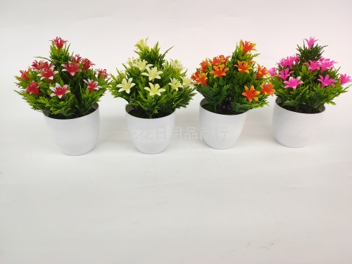 new white pot five finger plum artificial flower bonsai artificial flower crafts decoration fake flower