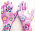 Floral Pu Thin Gloves Nylon Coated Palm Breathable Rubber Hanged Dipped Non-Slip Wear-Resistant Women's Gloves