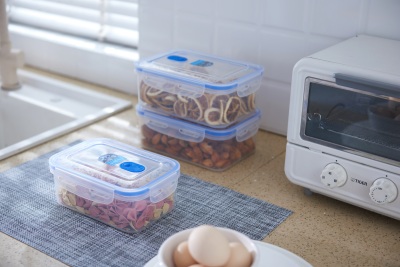 Plastic Transparent Crisper Microwaveable Sealed Fresh-Keeping Lunch Box with Vent Hole Food Preservation Storage Box