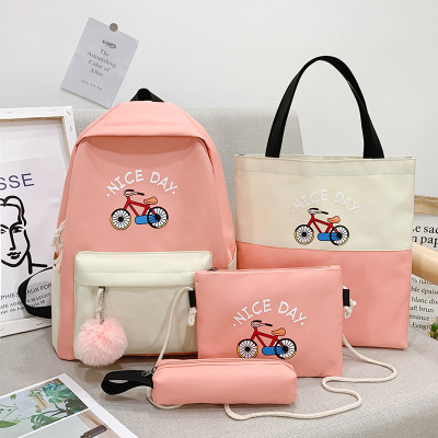 Large Capacity Girls' Cute School Schoolbag Korean Style Canvas School Backpack Travel School Girls