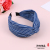 Blue and White Striped Korean Headdress Wide Edge Fabric Knotted Hair Hoop Sweet and Simple Hair Pressing Hairpin Super Fairy Wild Headband