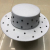 European and American Fashion Artificial Wool Shaped Flat Top Flat Brim Top Hat, Decorative Rivets Chain Decoration Hat