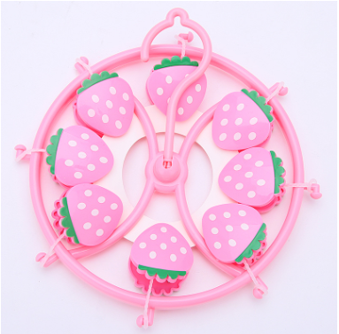 japanese cartoon children plastic laundry rack candy color animal strawberry frog baby clothes socks small hanger