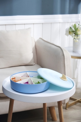 H01-1378 Cartoon Creative Shark Compartment Dried Fruit Tray Candy Plate Home Living Room Dim Sum Plate Plastic Tray