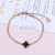 Black Epoxy Titanium Steel Four-Leaf Clover Roman round Bracelet Fashion Ornament Bracelet