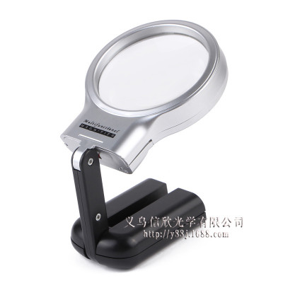 Handheld Magnifying Glass Creative Foldable Handheld Desktop Dual-Use with Light Reading Led Magnifying Glass Factory Direct Sales