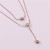 European and American Double-Layer Necklace Clavicle Chain Love Pendant Fashion Titanium Steel Necklace Simple All Match Jewelry