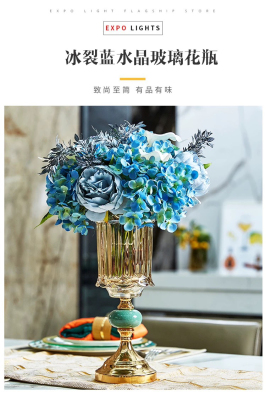 Affordable Luxury Metal Ceramic Glass Vase European Model House Living Room Table Tops Decorative Vase