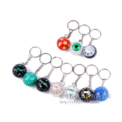 Factory Direct Sales Qc28 Compass Key Ring Type Spherical Guide North Needle Metal Spherical Compass Portable