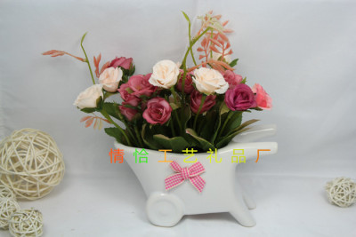 Medium Stroller Oudian Rose Artificial Flower Living Room Desktop Decoration Fake Flower Chinese Valentine's Day Gift Factory Wholesale