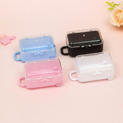 Factory Direct Sales Girl Heart Trolley Case Decoration Crystal Mud Rubber Cotton Sand Ultra-Light Clay Packing Box