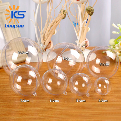 Factory Direct Sales Transparent Plastic Ball Christmas Hollow Ball PS Shaped Christmas Tree Show Window Decoration Christmas Ball