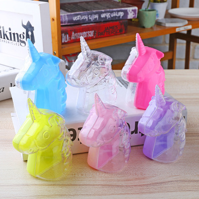 Plastic Unicorn Box Wedding Candies Box Jewelry Box Cotton Sand Ultra-Light Clay in One Container Wholesale