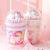 Girlwill Integrated Unicorn Straw Cup Cute Children's Cups Creative Plastic Cup Gift Cup Customization