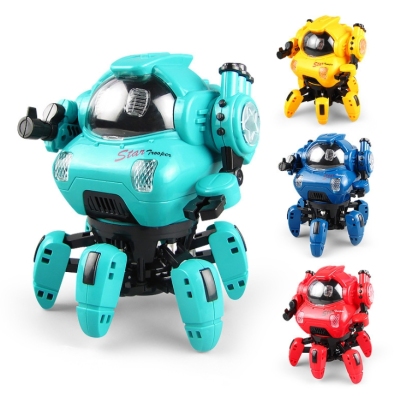 New Planet War Police Electric Singing and Dancing Six-Claw Fish Robot Light Music Boys' and Girls' Toys