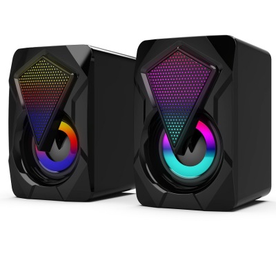 Cross-Border Hot X2 Colorful Light Effect RGB Speaker Computer Audio Multimedia USB Extra Bass Desktop Game