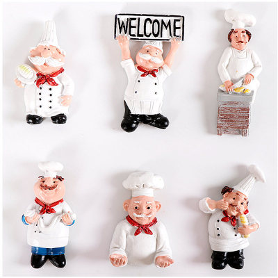 New Cartoon Creative Bread Chef Fridge Magnet Message Sticker Resin Craft Home Decorations