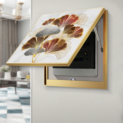 Light Luxury Meter Box Decorative Painting Modern Minimalistic Abstraction Hydraulic Flip-up Push-Pull Crystal Porcelain Hanging Painting Distribution Box Hiding Painting