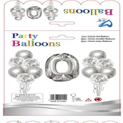 Factory Direct Sales 32-Inch Digital Aluminum Foil Balloon Set Thickened Metal Sequins Rubber Balloons Suit