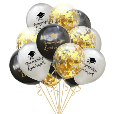 Amazon Hot Selling Graduation Season Graduate Rose Gold Sequins Balloon Combo Congratulations Graduate Party Decoration