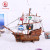 45cm Pirate Ship Black Sailboat Decoration Model Solid Wood Handmade Mediterranean Decorations Wholesale