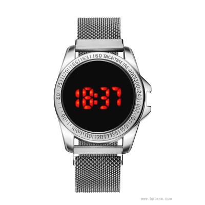 Best-Seller on Douyin Fashion Simple Milan Led Watch with Touch Screen Trend round Student Sports Led Watch