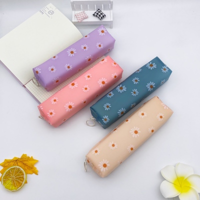 Student Pencil Case Daisy Jelly Gel Silicone Octagonal Stationery Storage Bag