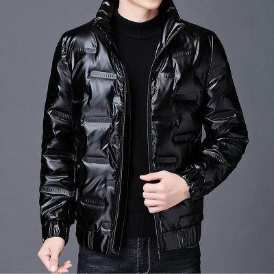 Men's White Duck down Jacket New Winter Menswear Bright Light Warm Coat Young Men down Cotton-Padded Jacket