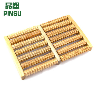 Factory Direct Sales Wooden Seven Rows Foot Massage Device Foot Foot Massage Wheel Wooden Roller Massager