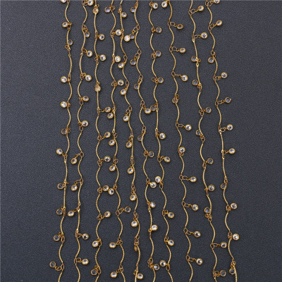 Retro Rhinestone-Encrusted Jewelry Chain Handmade Bracelet Necklace Accessories DIY Jewelry Materials